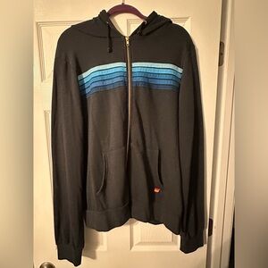Aviator Nation 5 STRIPE HOODIE - CHARCOAL // BLUE